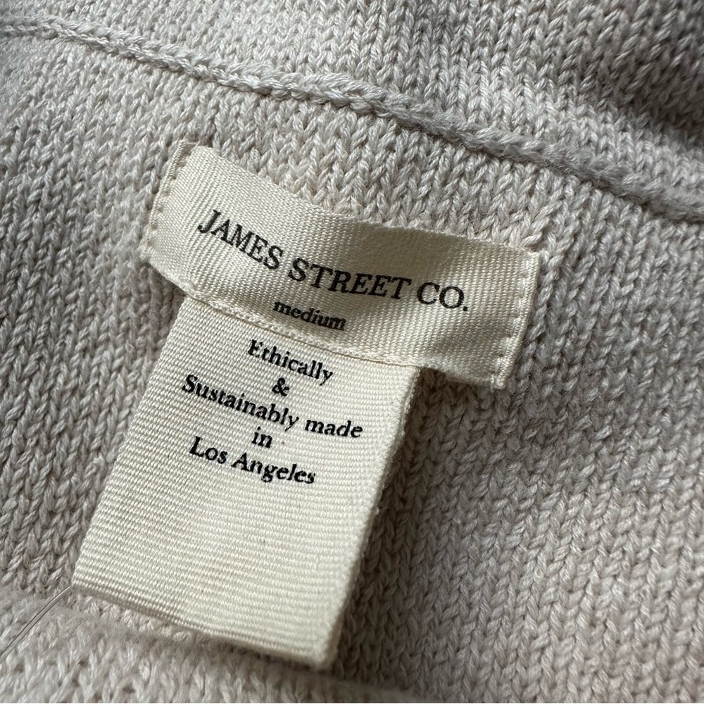 James Street Co Linen blend Knit skirt with drawstring, Oatmeal, NWT, Sz Medium - Picture 3 of 5